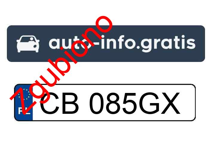 Zgubiono tablicę rejestracyjną o numerach CB085GX