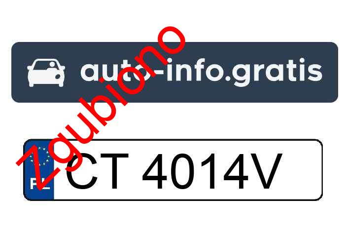 Zgubiono tablicę rejestracyjną o numerach CT4014V