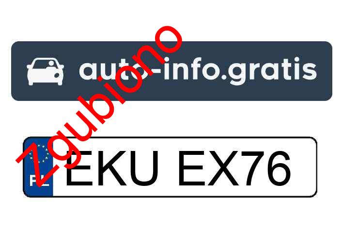 Zgubiono tablicę rejestracyjną o numerach EKUEX76