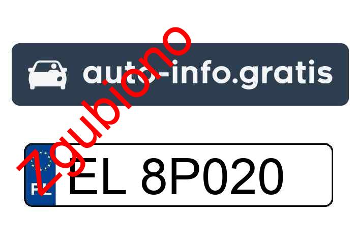 Zgubiono tablicę rejestracyjną o numerach EL8P020