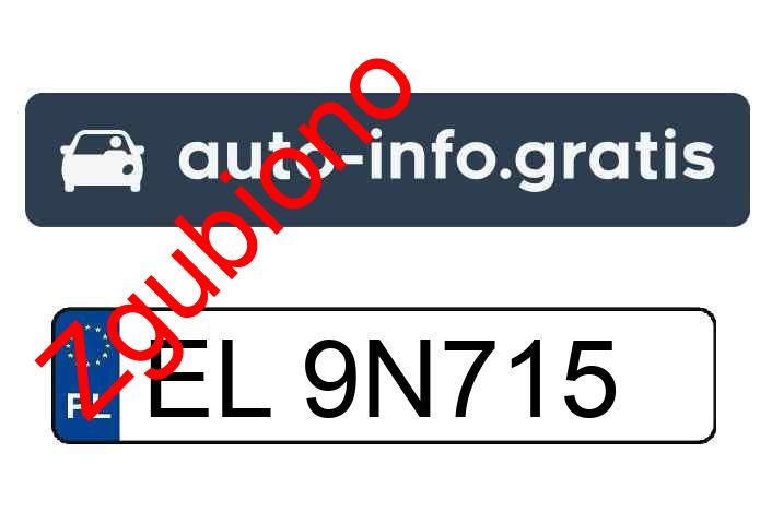 Zgubiono tablicę rejestracyjną o numerach EL9N715