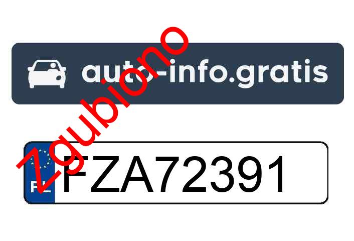 Zgubiono tablicę rejestracyjną o numerach FZA72391