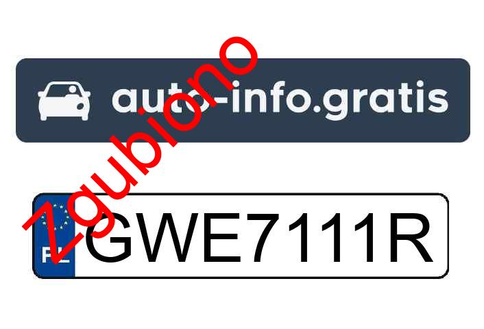 Zgubiono tablicę rejestracyjną o numerach GWE7111R