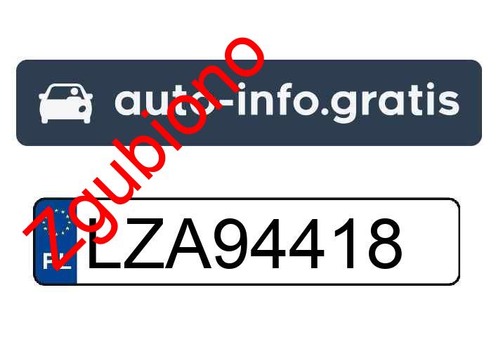 Zgubiono tablicę rejestracyjną o numerach LZA94418