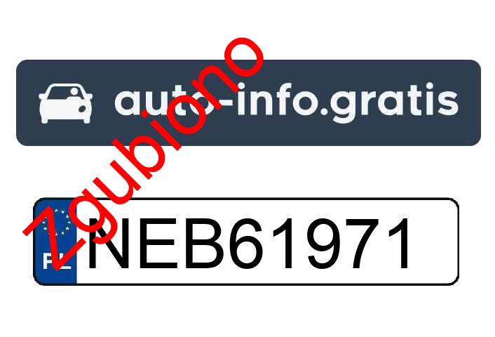 Zgubiono tablicę rejestracyjną o numerach NEB61971