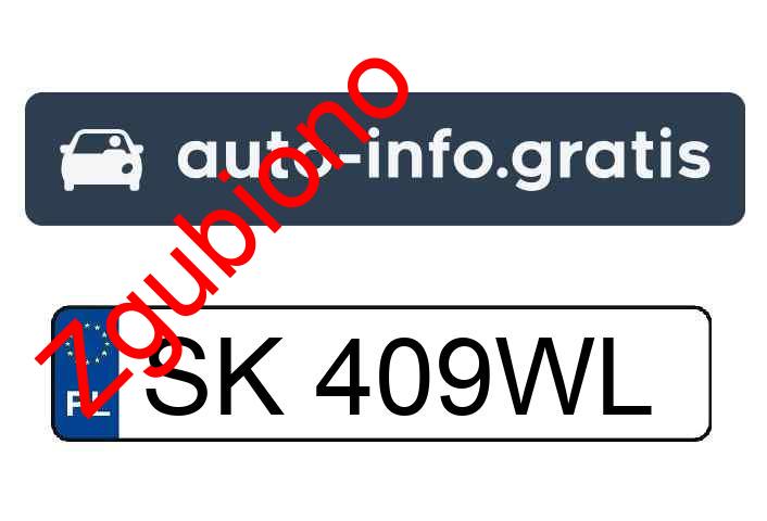 Zgubiono tablicę rejestracyjną o numerach SK409WL