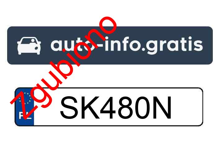 Zgubiono tablicę rejestracyjną o numerach SK480N