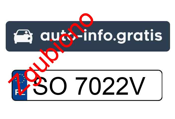 Zgubiono tablicę rejestracyjną o numerach SO7022V