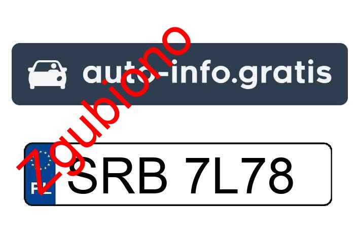 Zgubiono tablicę rejestracyjną o numerach SRB7L78