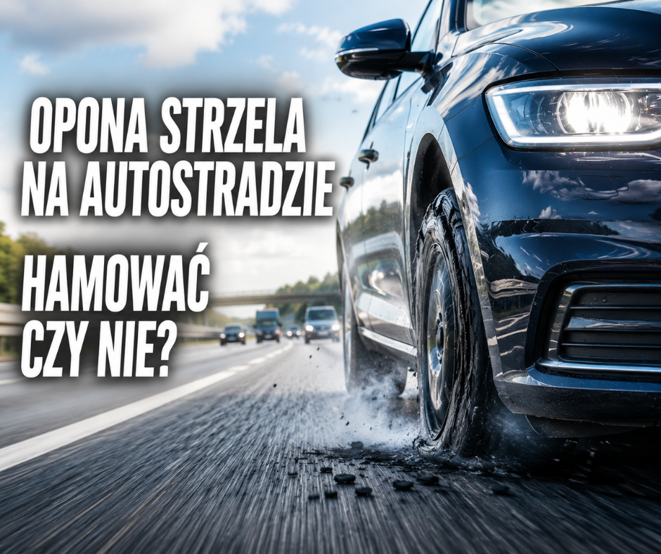 Opona strzela na autostradzie. Hamować czy nie?