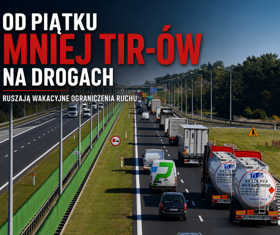 Od piątku mniej TIR-ów na drogach. Ruszają wakacyjne ...