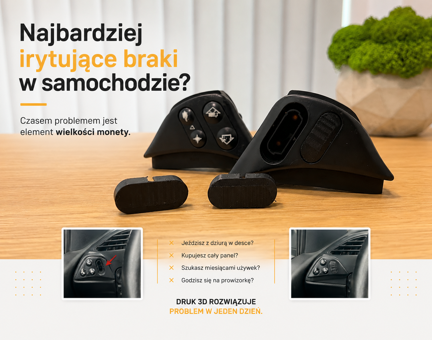 Najbardziej irytujące braki w samochodzie? Czasem druk 3D rozwiązuje je w kilka godzin