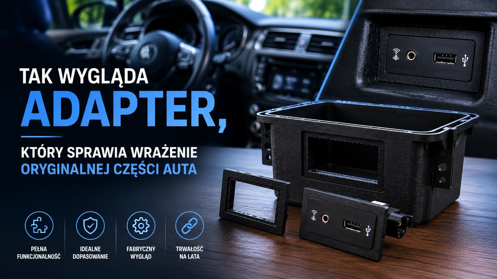 Tak wygląda adapter, który sprawia wrażenie oryginalnej części auta.