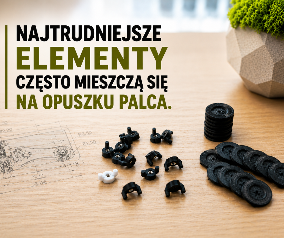 Najtrudniejsze elementy często mieszczą się na opuszku palca.