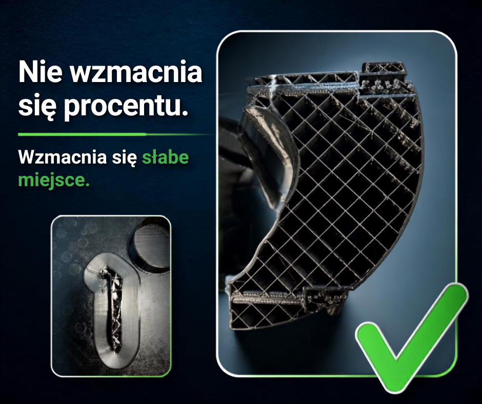 Nie wzmacnia się procentu. Wzmacnia się słabe miejsce.