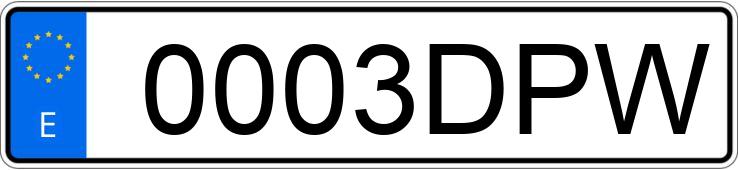 Numer rejestracyjny 0003DPW posiada FORD FUSION