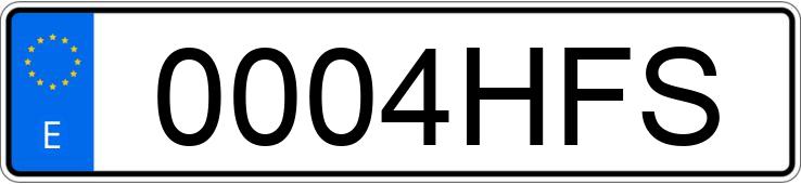 Registreringsnummeret 0004HFS har VOLKSWAGEN GOLF
