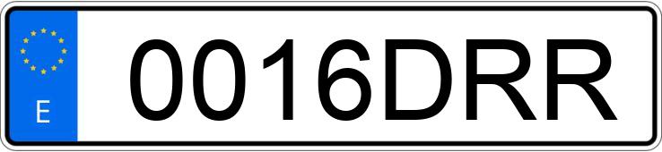 Numer rejestracyjny 0016DRR posiada VOLKSWAGEN GOLF