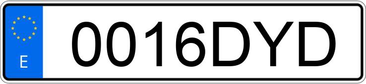 Numer rejestracyjny 0016DYD posiada RENAULT SCENIC