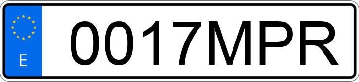 Numer rejestracyjny 0017MPR posiada SEAT IBIZA