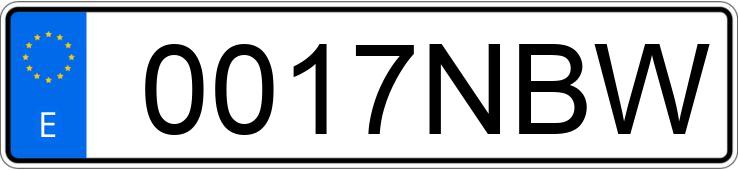 Numer rejestracyjny 0017NBW posiada VOLKSWAGEN TIGUAN