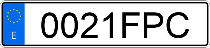 Numer rejestracyjny 0021FPC posiada AUDI A3