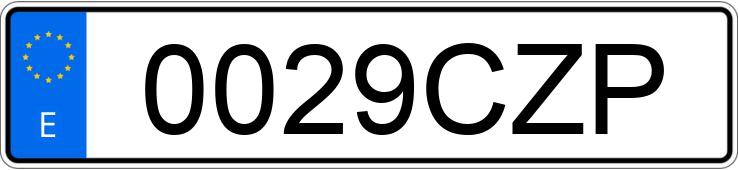 Numer rejestracyjny 0029CZP posiada SKODA OCTAVIA