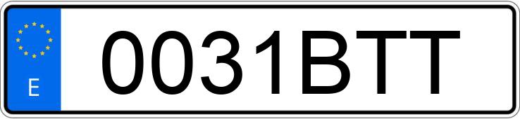 Numer rejestracyjny 0031BTT posiada PEUGEOT 206