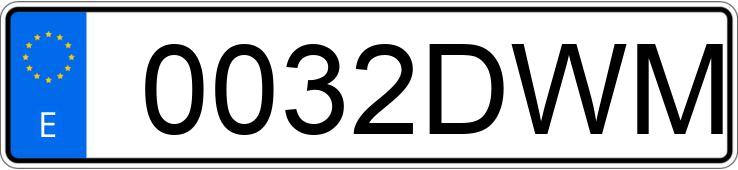 Numer rejestracyjny 0032DWM posiada RENAULT MEGANE