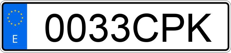 Numer rejestracyjny 0033CPK posiada HONDA CBR 600