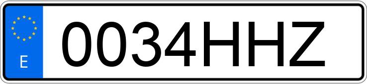 Numer rejestracyjny 0034HHZ posiada VOLKSWAGEN GOLF