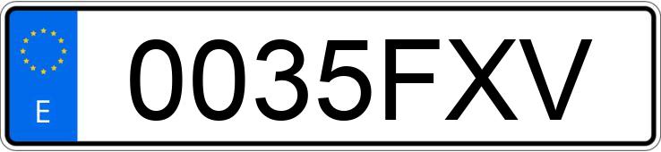 Numer rejestracyjny 0035FXV posiada HONDA CIVIC