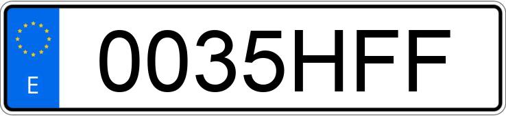 Numer rejestracyjny 0035HFF posiada SKODA FABIA