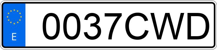 Numer rejestracyjny 0037CWD posiada MERCEDES C (203)