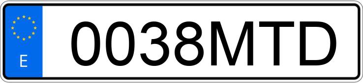 Numer rejestracyjny 0038MTD posiada MERCEDES C (206)