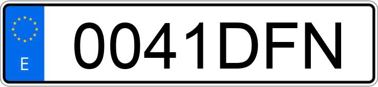 Numer rejestracyjny 0041DFN posiada MITSUBISHI SPACE STAR