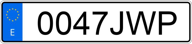 Numer rejestracyjny 0047JWP posiada SEAT IBIZA