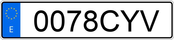 Numer rejestracyjny 0078CYV posiada ALFA ROMEO GT