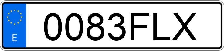 Numer rejestracyjny 0083FLX posiada TOYOTA AVENSIS