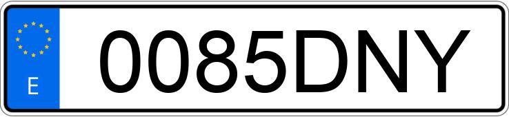 Numer rejestracyjny 0085DNY posiada VOLKSWAGEN GOLF