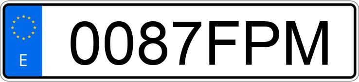 Numer rejestracyjny 0087FPM posiada PEUGEOT 207