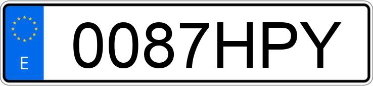 Numer rejestracyjny 0087HPY posiada YAMAHA YZF R