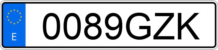 Numer rejestracyjny 0089GZK posiada VOLKSWAGEN GOLF