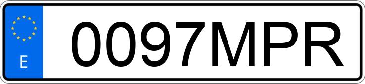 Numer rejestracyjny 0097MPR posiada MG HS
