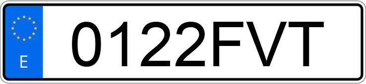 Numer rejestracyjny 0122FVT posiada  