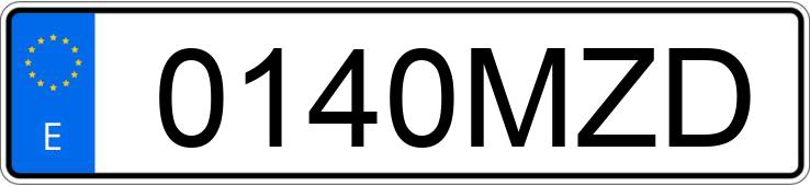 Numer rejestracyjny 0140MZD posiada MG ZS