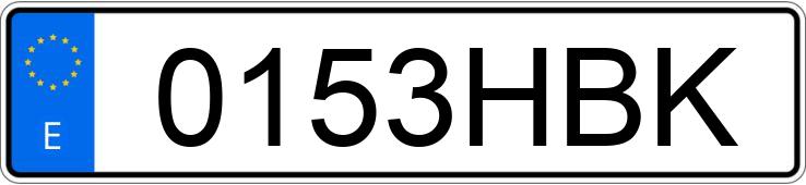 Numer rejestracyjny 0153HBK posiada VOLKSWAGEN GOLF