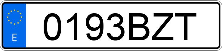 Numer rejestracyjny 0193BZT posiada PEUGEOT 307