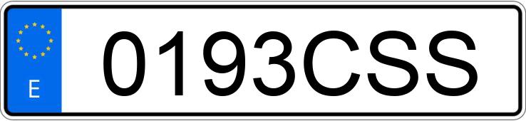 Numer rejestracyjny 0193CSS posiada PEUGEOT 206