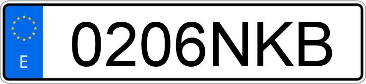 Numer rejestracyjny 0206NKB posiada VOLKSWAGEN GOLF